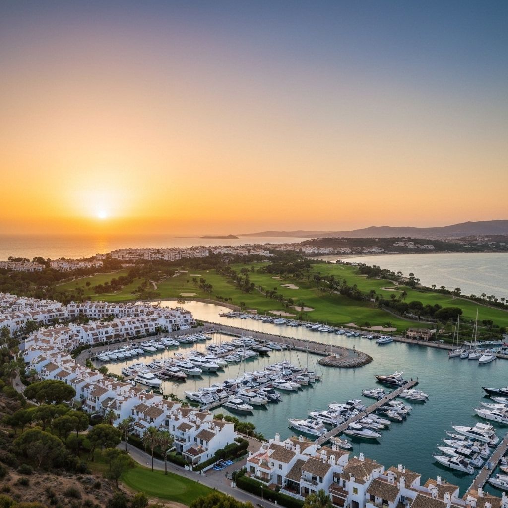 Sotogrande luxury marina with yachts and world-class golf courses - Premium real estate location in Costa del Sol, Andalusia
